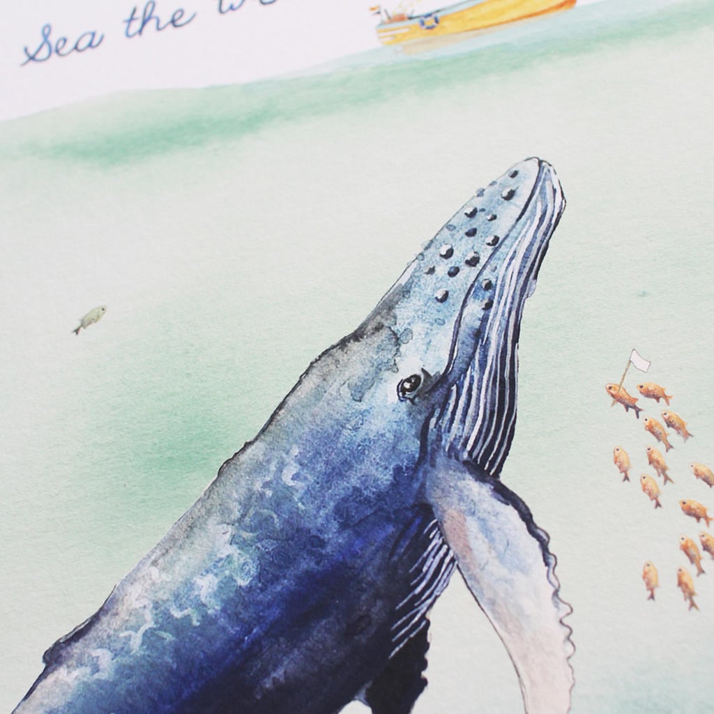 Sea the World Print Blue Whale Art Print Ocean - Etsy
