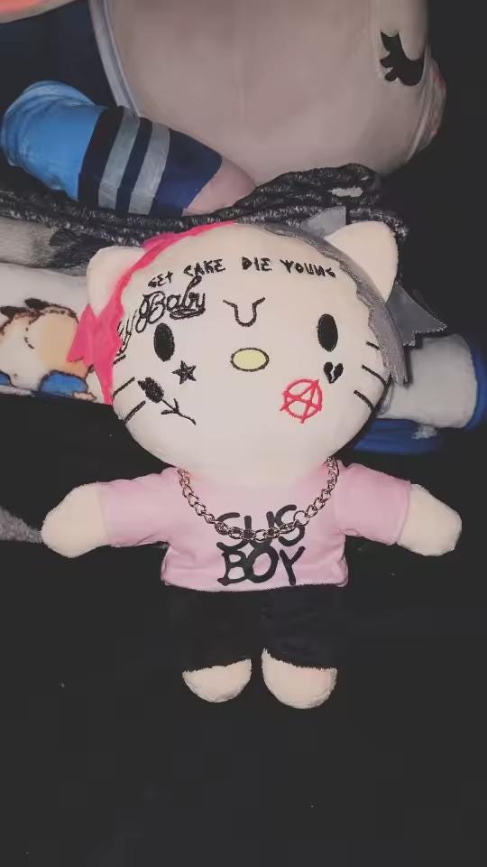 Emo Hello Kitty Plush Goth Hello Kitty Plush Backpack Emo Hello Kitty Plush Goth Hello Kitty Plush Backpack