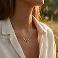 14k Gold Birthstone Cross Necklace: Personalized Family Necklace for Mom and Grandma