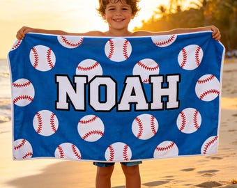 Toalla de playa personalizada para equipo de béisbol, toalla de béisbol con nombre personalizado, regalos para equipos de béisbol escolares, regalo para clubes de béisbol, regalo para amantes del béisbol.