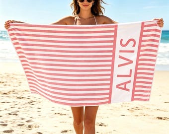 Toalla de playa personalizada para damas de honor, toalla de piscina con nombre personalizado, toalla de baño de secado rápido, regalos para despedidas de soltera, regalo para viajes de graduación.