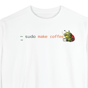 Funny Programmer Sweatshirt, Coding Humor Crewneck, Developer Gift, Nerd Sweater, Tech Gift, Sudo Make Coffee Sweatshirt