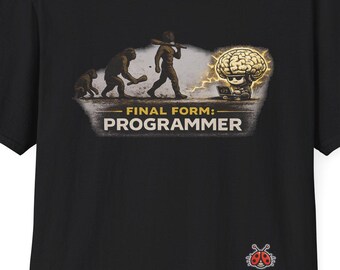 Camiseta divertida para programadores, camiseta con humor sobre programación, regalo para desarrolladores, camiseta para nerds, regalo tecnológico, camiseta de la evolución del programador