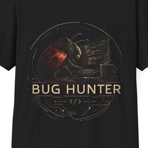 Bug Hunter Skull Beetle T-Shirt | Software Developer, Debugging Tee