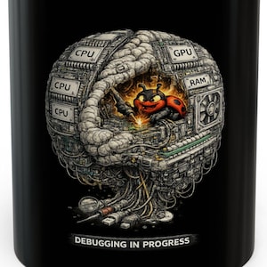 Mug programmeur drôle, débogage en cours, tasse à café codage humour, cadeau développeur, cadeau ingénieur logiciel, tasse nerd