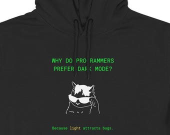 Funny Programmer Hoodie, Coding Humor Pullover, Developer Gift, Nerd Sweater, Tech Apparel, Night Cat Programmer