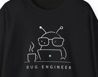Felpa divertente da programmatore, girocollo con umorismo sulla programmazione, regalo per sviluppatori, maglione da nerd, regalo tecnologico, felpa da ingegnere del bug, maglietta da sviluppatore di bug di programmazione