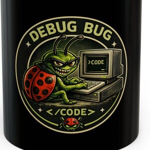 Funny Programmer Mug, Coding Humor Coffee Mug, Developer Gift, Nerd Cup, Tech Gift, Debug Bug