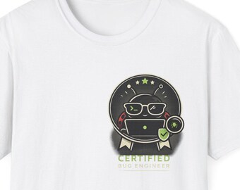 Lustiges Programmierer T-Shirt, Programmierer T-Shirt, Programmierer Geschenk, Nerd Shirt, Tech Geschenk, zertifizierter Bug Engineer