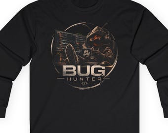 Funny Programmer Sweatshirt, Coding Humor Crewneck, Developer Gift, Nerd Sweater, Tech Gift, Bug Hunter graphic long sleeve