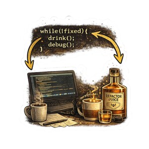 Funny Programmer Sticker, Coding Humor Laptop Sticker, Developer Gift, Nerd Sticker, Refactor Juice Programmer Sticker image 7