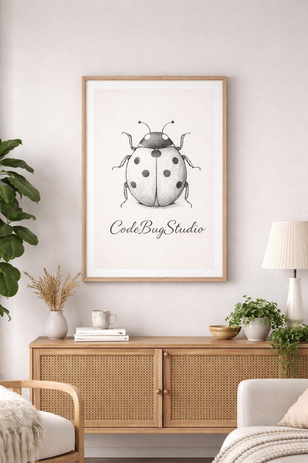 Cute Debugging Bug Poster, Ladybug Programmer Art, Codebugstudio Wall ...