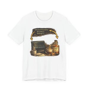 Programming Debugging Loop tee | Whiskey, Coffee & Laptop coder design image 6