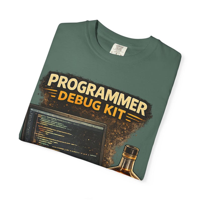 Programmer Debug Kit T-Shirt | Refactor Juice, Coffee, Laptop Coding Design image 4