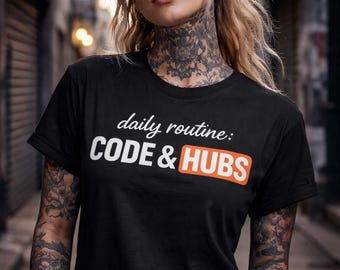 My Life Code & Hubs Shirt, Programmer T-Shirt, Coding Humor Tee, Developer Gift, Minimalist Tech Shirt, Coding Life Tee