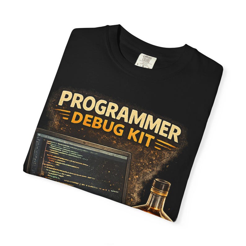 Programmer Debug Kit T-Shirt | Refactor Juice, Coffee, Laptop Coding Design image 6