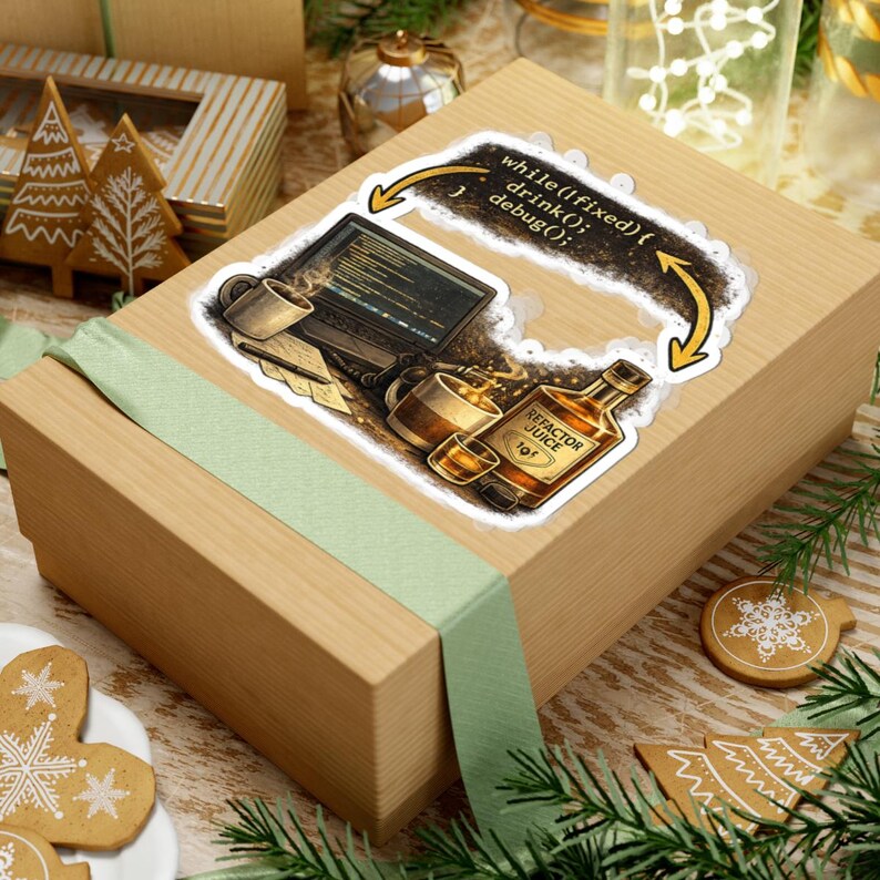 Funny Programmer Sticker, Coding Humor Laptop Sticker, Developer Gift, Nerd Sticker, Refactor Juice Programmer Sticker image 9