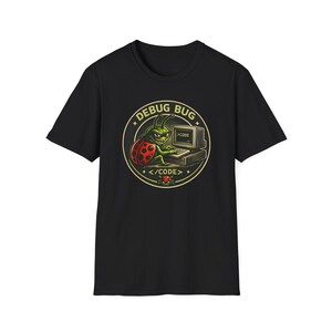 Debug Bug bug Vintage T-shirt illustratie computercode afbeelding 3