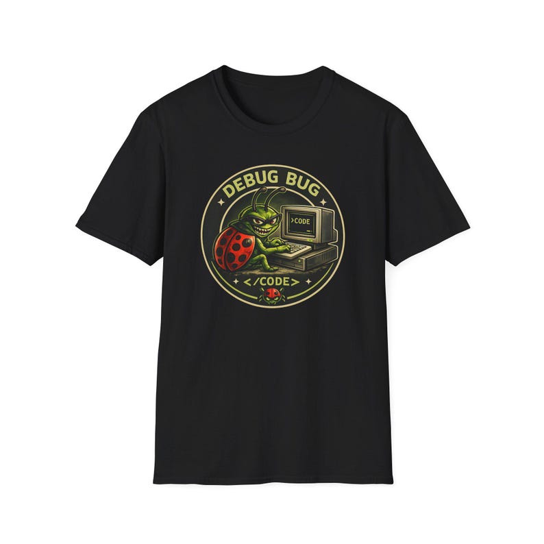 Debug Bug bug Vintage T-shirt illustratie computercode afbeelding 3