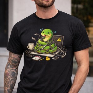 Funny Python Debugging T-Shirt, Programmer Shirt, Coding Humor Tee, Software Developer Gift, Snake Coding Shirt, Debugging Life Tee image 2