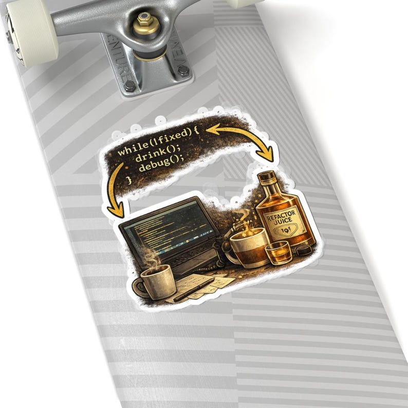 Funny Programmer Sticker, Coding Humor Laptop Sticker, Developer Gift, Nerd Sticker, Refactor Juice Programmer Sticker image 8