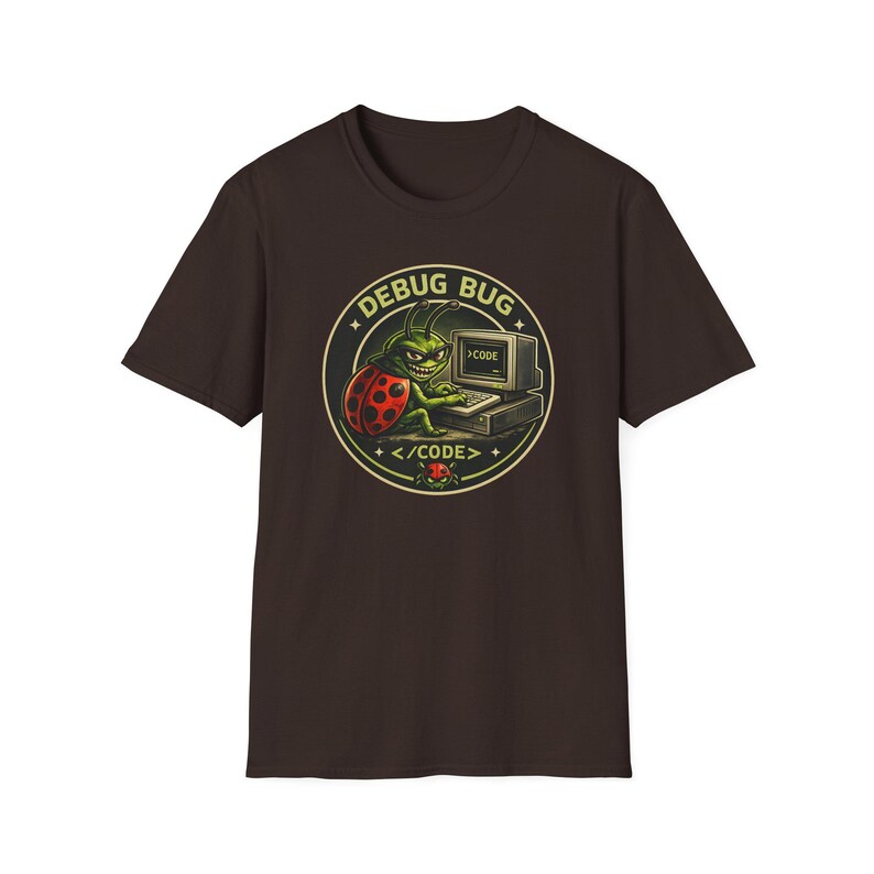 Debug Bug bug Vintage T-shirt illustratie computercode afbeelding 1