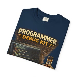 Programmer Debug Kit T-Shirt | Refactor Juice, Coffee, Laptop Coding Design image 5