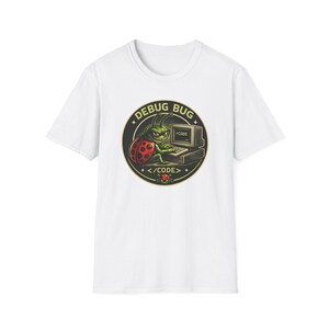 Debug Bug bug Vintage T-shirt illustratie computercode afbeelding 2
