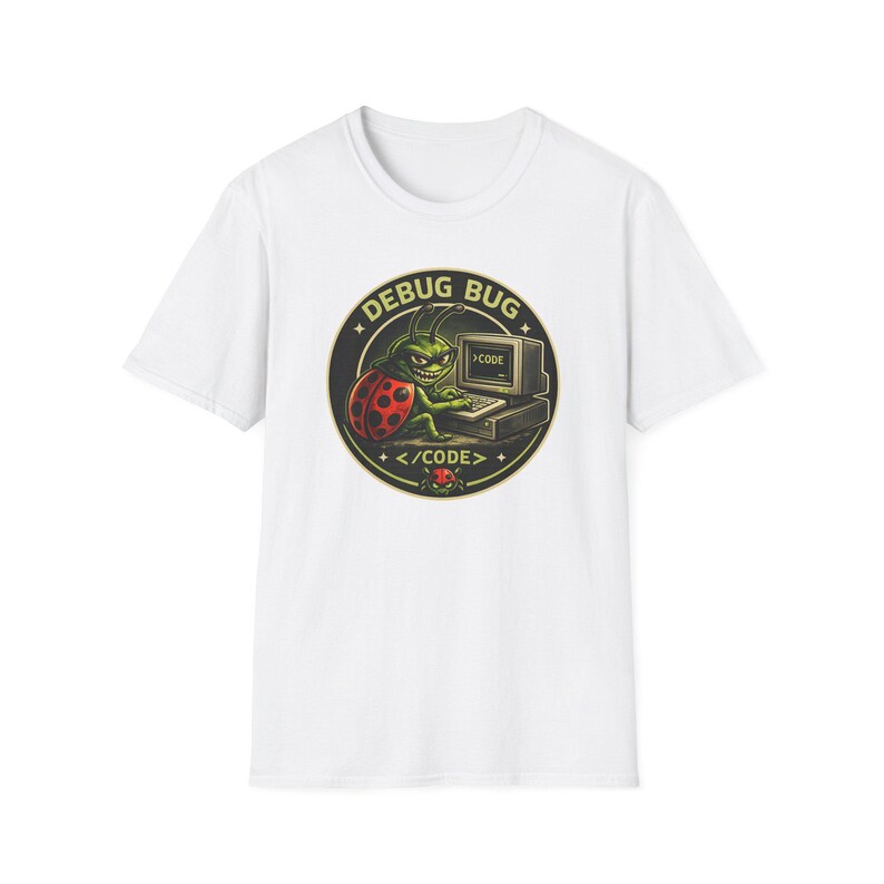 Debug Bug bug Vintage T-shirt illustratie computercode afbeelding 2