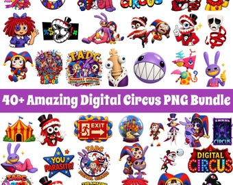 40+ Digital Download The Amazing Digital Circus PNG Bundle, Circus Fan Gift PNG, TADC Png, The Digital Circus Png (Digital Download)