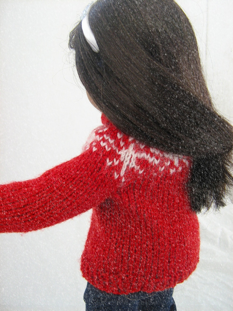 Holiday Sweater knitting pattern for American Girl 18 inch doll image 4