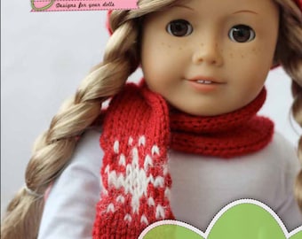 Acessórios de férias Padrão de tricô em PDF para bonecas de 18 polegadas como American Girl - DOWNLOAD INSTANTÂNEO