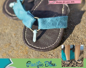 Padrão de costura em PDF Pacific Blue Sandálias para bonecas de 18 polegadas como American Girl - DOWNLOAD INSTANTÂNEO.