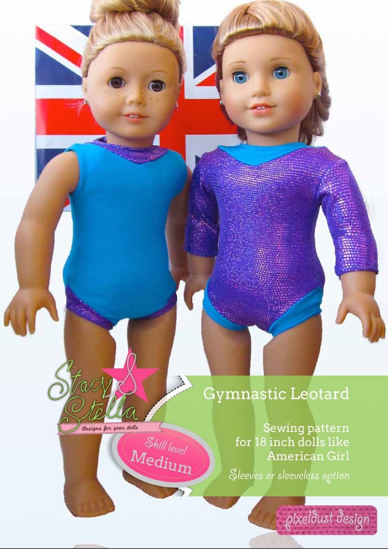 Leotard PDF sewing pattern for 18 inch dolls like American Girl INSTANT DOWNLOAD. image 1