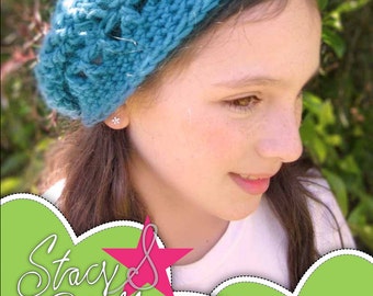 Padrão PDF de gorro de crochê desleixado para meninas - DOWNLOAD INSTANTÂNEO.