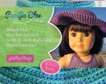 Padrão PDF de crochê Floppy Sun Hat para bonecas de 18 polegadas como American Girl - DOWNLOAD INSTANTÂNEO.