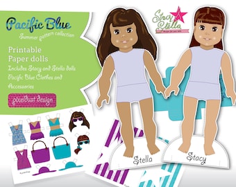 Bonecas de papel para imprimir Stacy e Stella