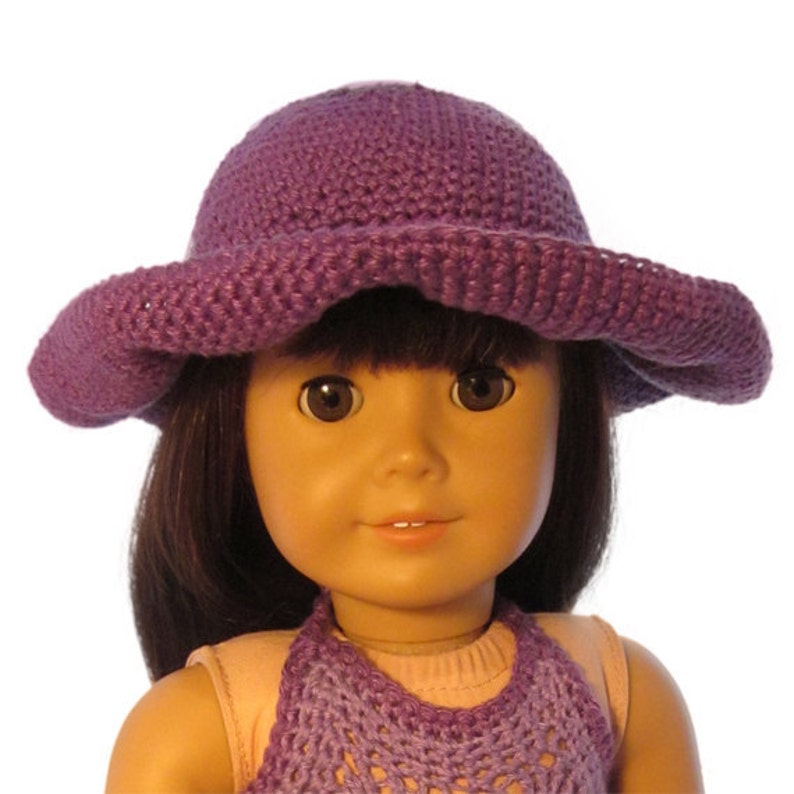 Floppy Sun Hat Crochet PDF Pattern for 18 Inch Dolls Like American Girl