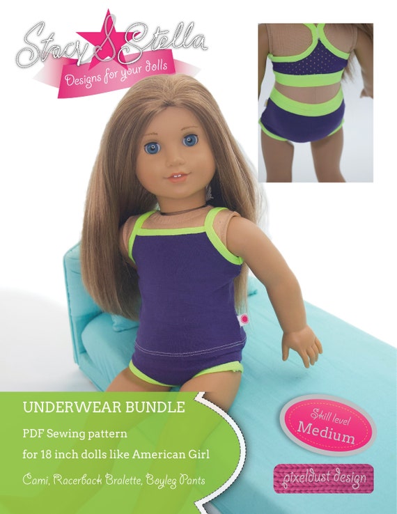 Underwear Doll Clothes PDF Sewing Pattern for 18 Inch American