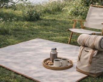 Waterproof Picnic Blanket Cotton 140x200cm, Outdoor Mat, Foldable Travel Camping Rug