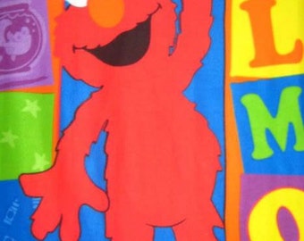 Sesame Street Elmo Blocks Fleece Panel Soft Warm Throw Blanket or Wall Hanging
