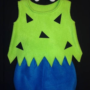 Pebbles Flintstones Halloween Costume Lime & Turquoise Set with Jagged Edge image 2