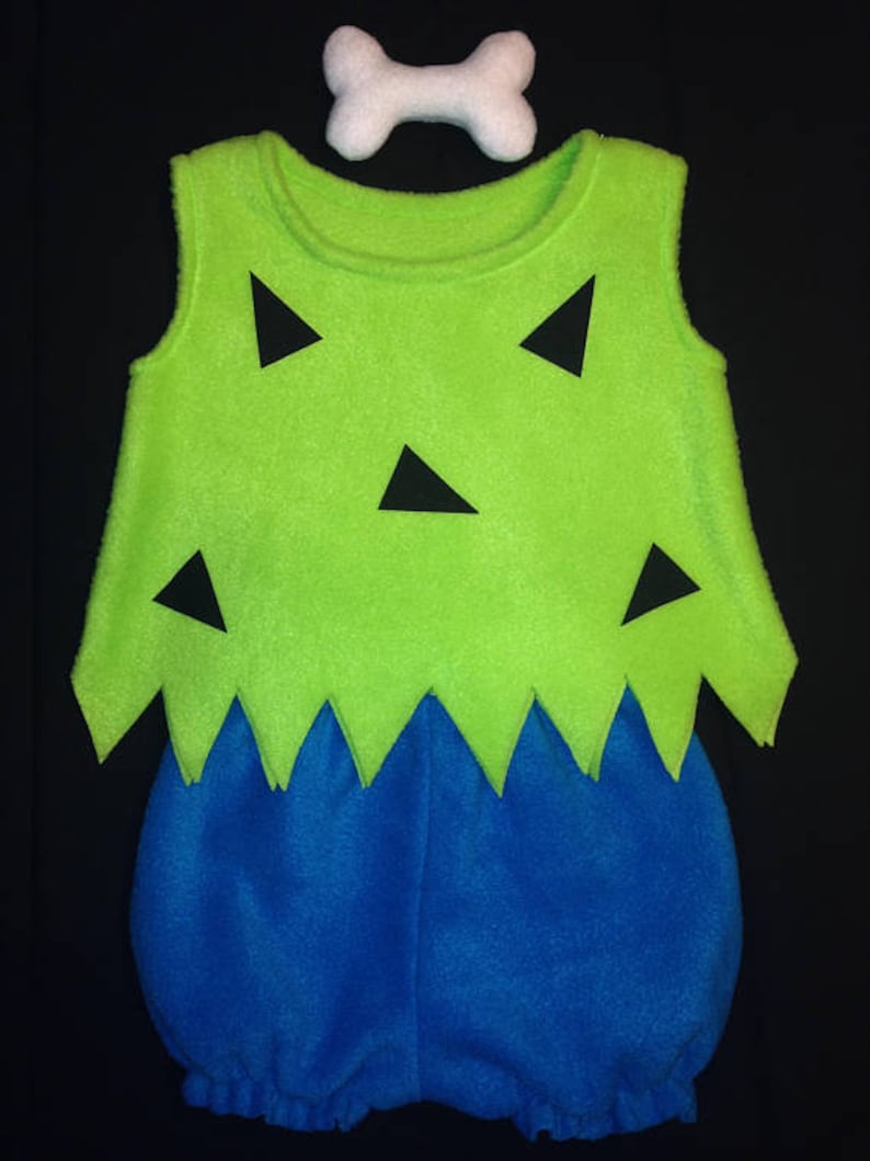 Pebbles Flintstones Halloween Costume Lime & Turquoise Set with Jagged Edge image 2