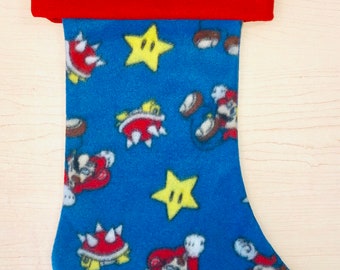 Nintendo Super Mario Holiday Christmas Stocking w/ Red Cuff