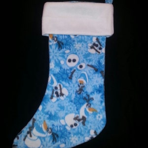 21" Large Disney Frozen Olaf Holiday Christmas Stocking w/ Solid White Fleece Cuff