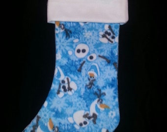 21" Large Disney Frozen Olaf Holiday Christmas Stocking w/ Solid White Fleece Cuff