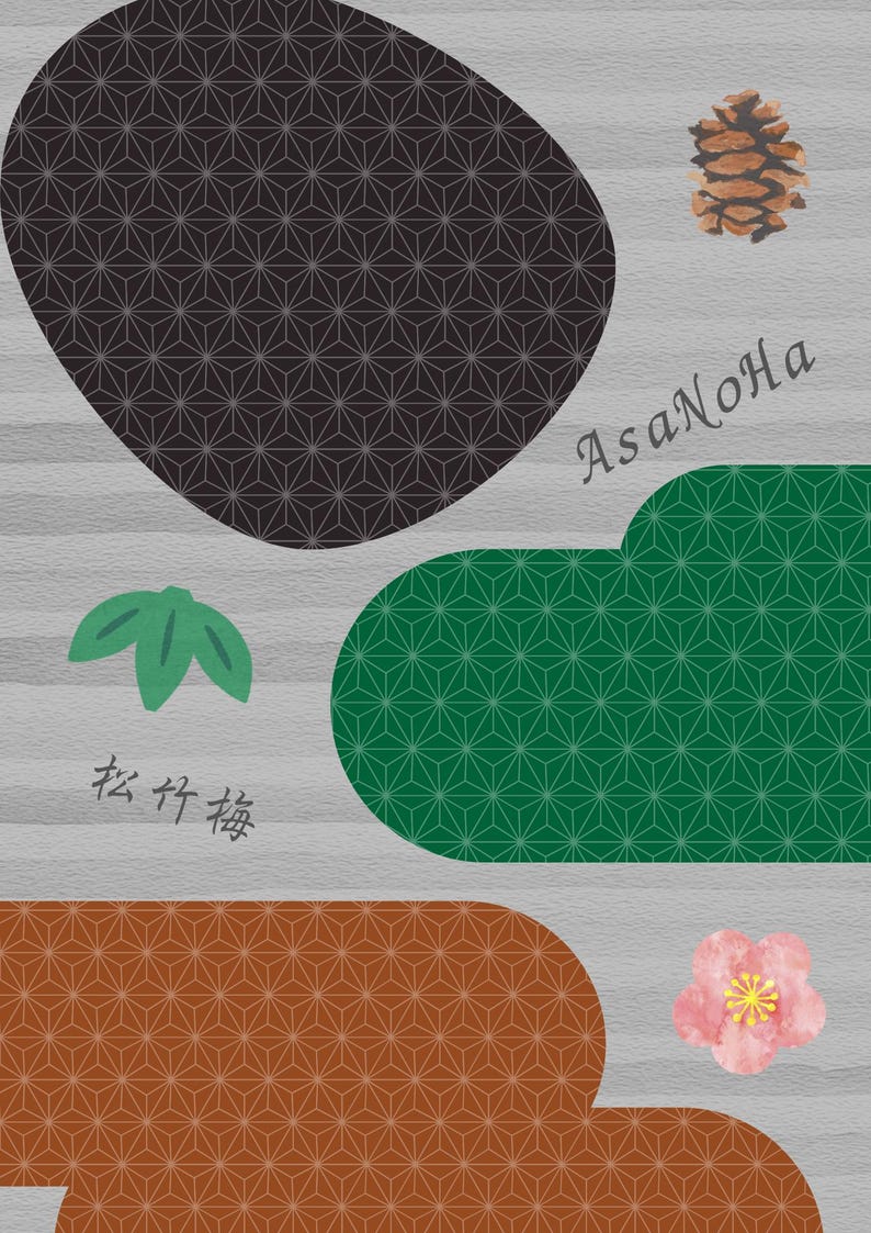 Japanese Asanoha Pattern Wall Art - Etsy