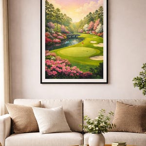 Masters Golf Poster, Augusta National Azalea Course Art Print