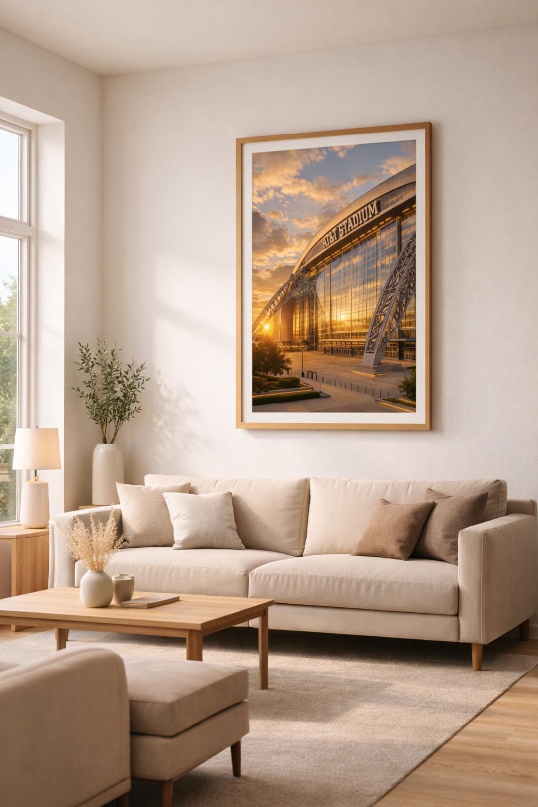 Dallas Cowboys Stadium Poster, AT&T Stadium Wall Art, Football Stadium ...