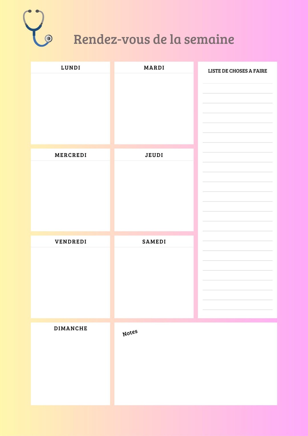 Weekly Appointment PDF Printable A4 - Etsy